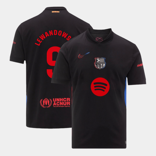 Barcelona LEWANDOWSKI #9 Away Soccer Jersey- Spotify Logo Without Text