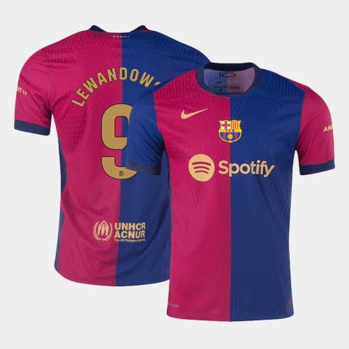 Barcelona LEWANDOWSKI #9 Home Jersey Authentic