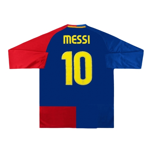Barcelona MESSI #10 Home Jersey Retro 2008/09 - Long Sleeve  - UCL Final