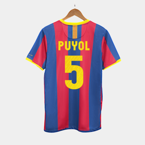 Barcelona PUYOL #5 Home Soccer Jersey Retro 2010/11