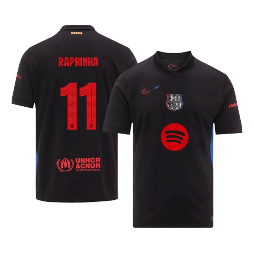 Barcelona RAPHINHA #11 Away Jersey - UCL Edition (Spotify Logo Without Text)