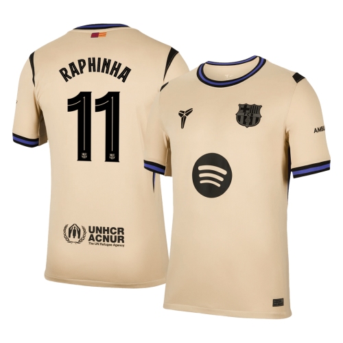 Barcelona RAPHINHA #11 Away Soccer Jersey 2025/26 - UCL Edition