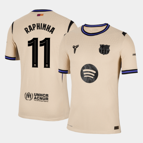 Barcelona RAPHINHA #11 Away Soccer Jersey Authentic 2025/26 - UCL Edition