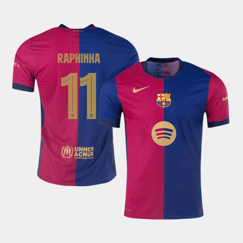 Barcelona RAPHINHA #11 Home Soccer Jersey Authentic - UCL Edition(Spotify Logo Without Text)