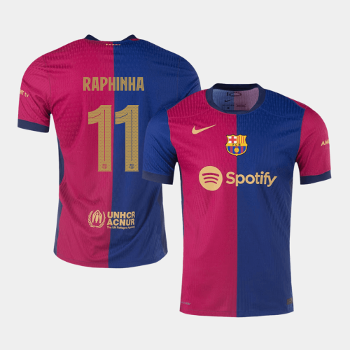 Barcelona RAPHINHA #11 Home Soccer Jersey Authentic - UCL Edition