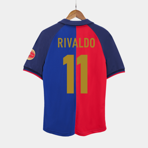 Barcelona RIVALDO #11 Home Soccer Jersey Retro 1999/00 - 100th Anniversary