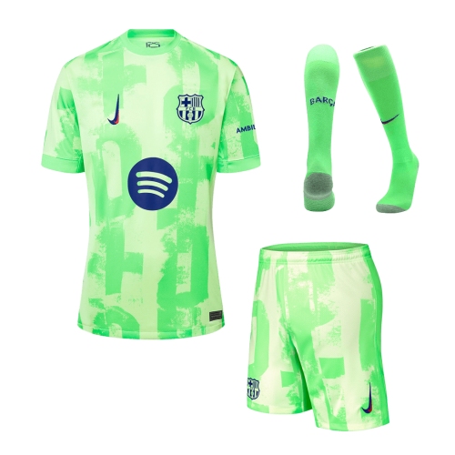 Barcelona Third Away Soccer Jersey Kit (Jersey+Shorts+Socks) - (Spotify Logo Without Text)