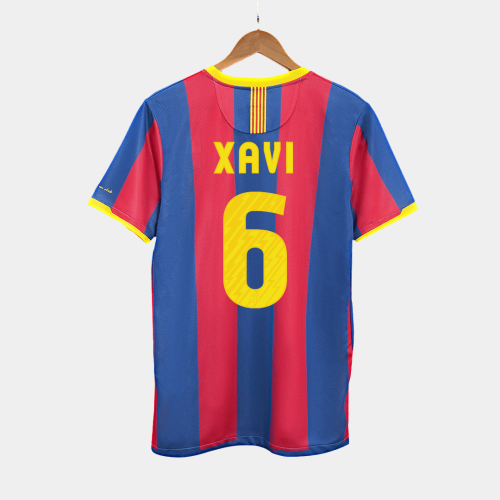 Barcelona XAVI #6 Home Soccer Jersey Retro 2010/11