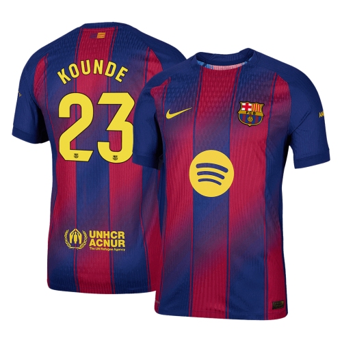 KOUNDE #23 Authentic Barcelona Home Soccer Jersey 2025/26 Red&Blue