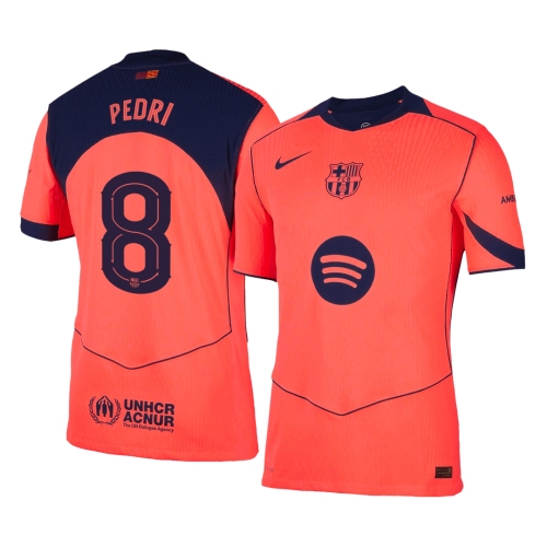 PEDRI #8 Authentic Barcelona Third Away Soccer Jersey 25/26 Orange- UCL