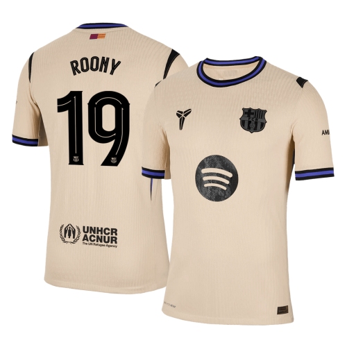ROONY #19 Authentic Barcelona Away Soccer Jersey 2025/26 Yellow - UCL
