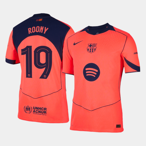 ROONY #19 Authentic Barcelona Third Away Soccer Jersey 25/26 Orange- UCL