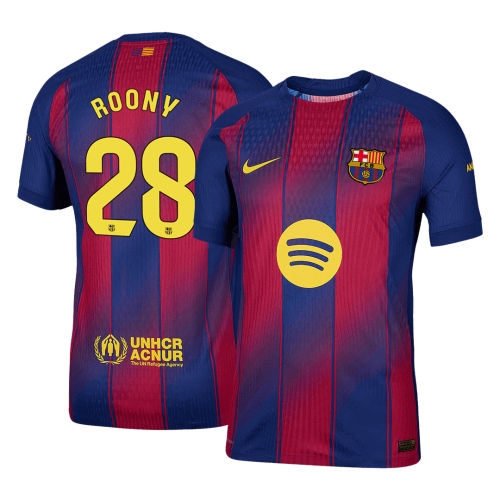 ROONY #28 Authentic Barcelona Home Soccer Jersey 2025/26 Red&Blue