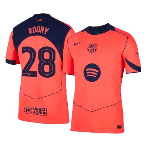 ROONY #28 Authentic Barcelona Third Away Soccer Jersey 25/26 Orange