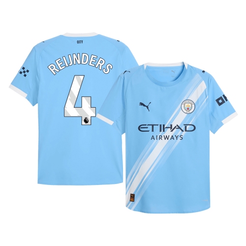 REIJNDERS #4 Authentic Manchester City Home Soccer Jersey 2025/26 Blue