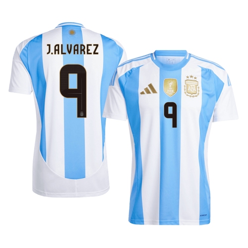 Argentina J.ALVAREZ #9 Home Soccer Jersey