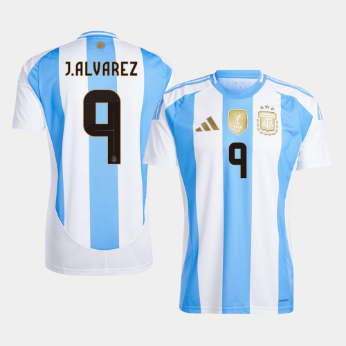 Argentina J.ALVAREZ #9 Home Soccer Jersey