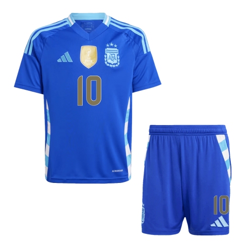 Argentina MESSI #10 Away Jersey Kit Kids(Jersey+Shorts)