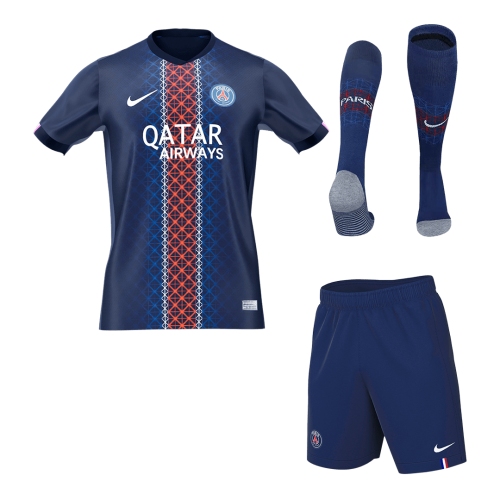 PSG Home Soccer Jersey Kit(Jersey+Shorts+Socks) 2025/26 Navy