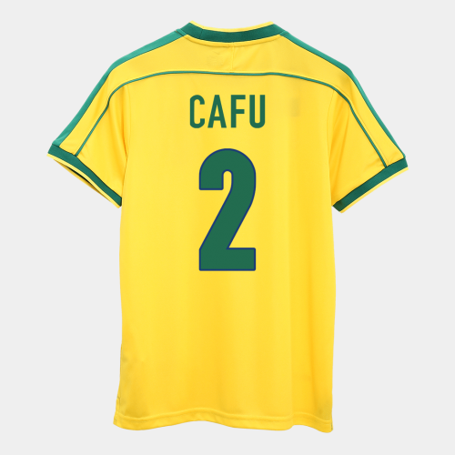Brazil CAFU #2 Home Soccer Jersey Retro 1998