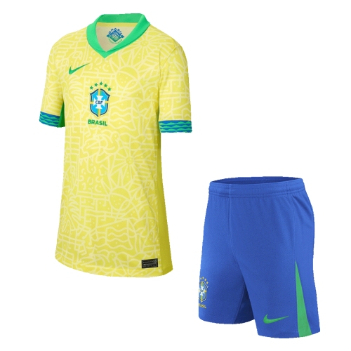 Brazil Home Jersey Kit Copa America Kids(Jersey+Shorts)