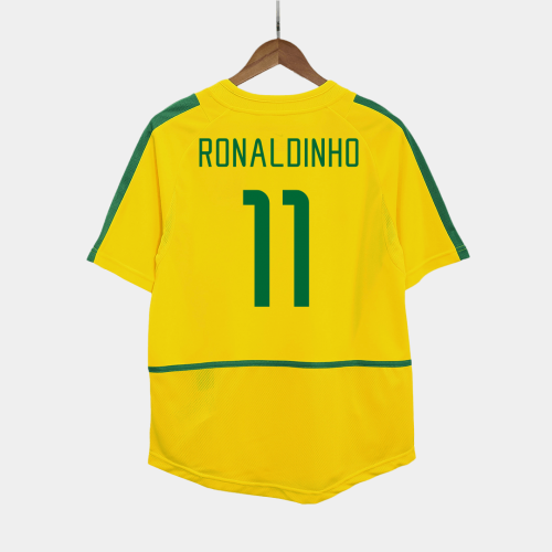 Brazil RONALDINHO #11 Home Soccer Jersey Retro 2002/03