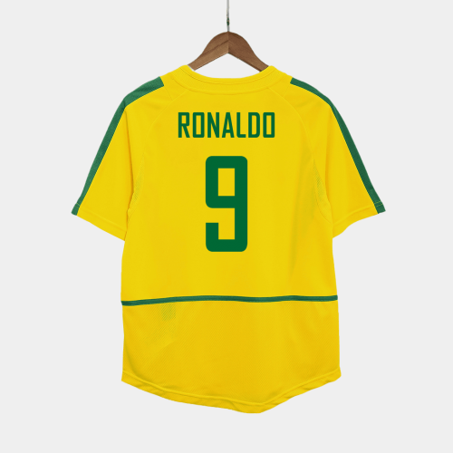 Brazil RONALDO #9 Home Soccer Jersey Retro 2002/03