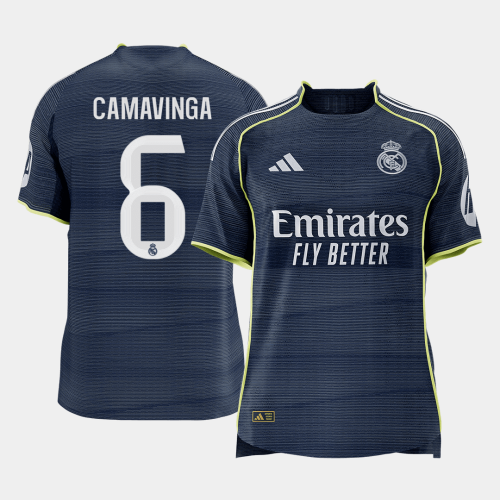 CAMAVINGA #6 Authentic Real Madrid Away Soccer Jersey 2025/26 Navy