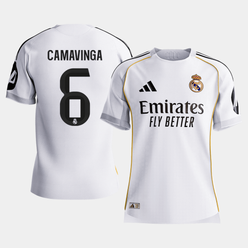 CAMAVINGA #6 Authentic Real Madrid Home Soccer Jersey 2025/26 White