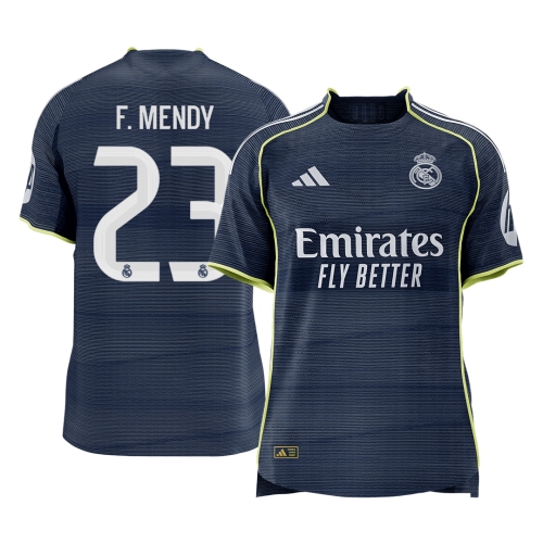 F.MENDY #23 Authentic Real Madrid Away Soccer Jersey 2025/26 Navy