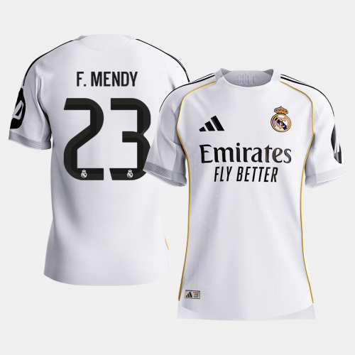F.MENDY #23 Authentic Real Madrid Home Soccer Jersey 2025/26 White