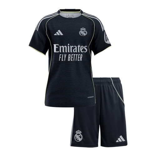 Real Madrid Away Soccer Jersey Kit 2025/26 Kids(Jersey+Shorts)