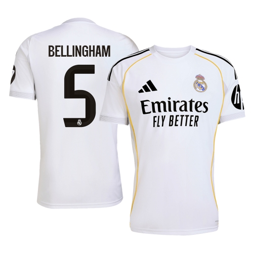 Real Madrid BELLINGHAM #5 Home Soccer Jersey 2025/26