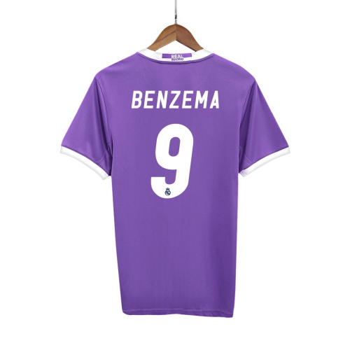Real Madrid BENZEMA #9 Away Soccer Jersey Retro 2016/17