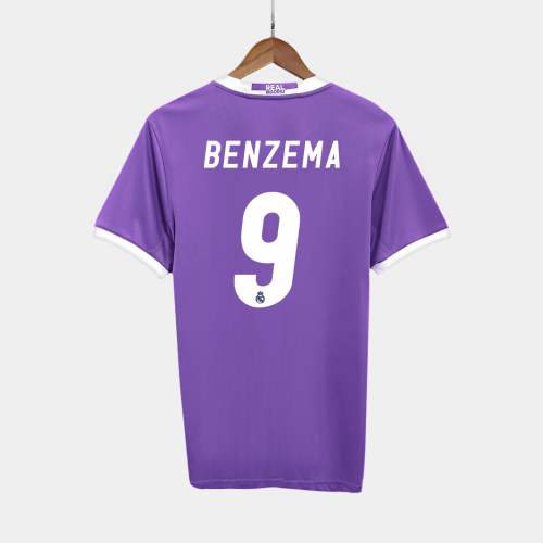 Real Madrid BENZEMA #9 Away Soccer Jersey Retro 2016/17