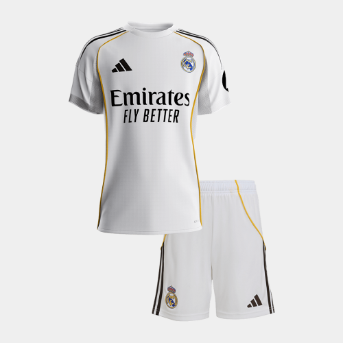 Real Madrid Home Soccer Jersey Kit 2025/26 Kids(Jersey+Shorts)