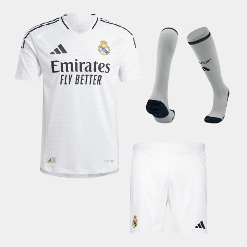 Real Madrid Home Soccer Jersey Kit Authentic (Jersey+Shorts+Socks)