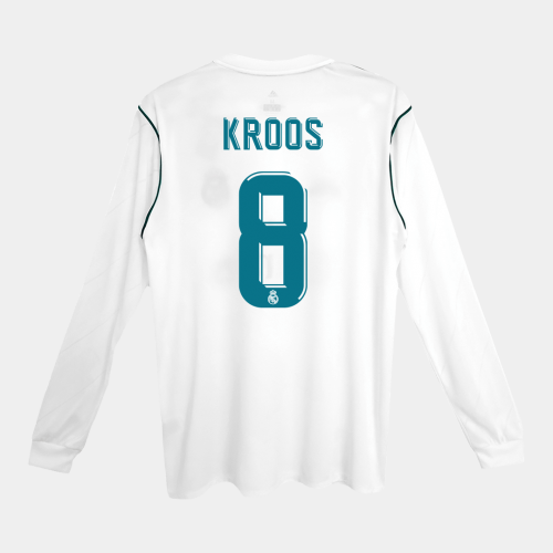 Real Madrid KROOS #8 Home Soccer Jersey Retro 2017/18 - Long Sleeve