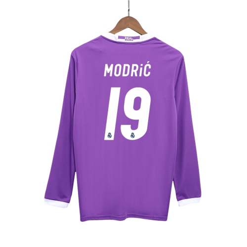 Real Madrid MODRI? #19 Away Soccer Jersey Retro 2016/17 - Long Sleeve
