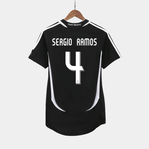 Real Madrid SERGIO RAMOS #4 Away Soccer Jersey Retro 2006/07