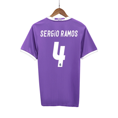 Real Madrid SERGIO RAMOS #4 Away Soccer Jersey Retro 2016/17