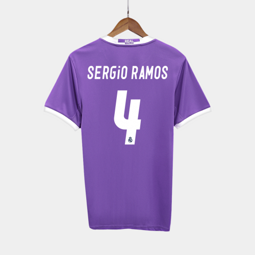 Real Madrid SERGIO RAMOS #4 Away Soccer Jersey Retro 2016/17