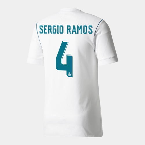 Real Madrid SERGIO RAMOS #4 Home Soccer Jersey Retro 2017/18