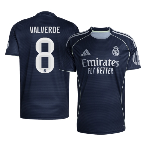 Real Madrid VALVERDE #8 Away Soccer Jersey 2025/26