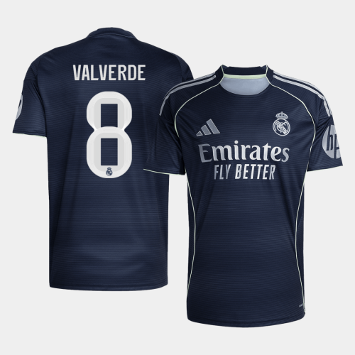 Real Madrid VALVERDE #8 Away Soccer Jersey 2025/26