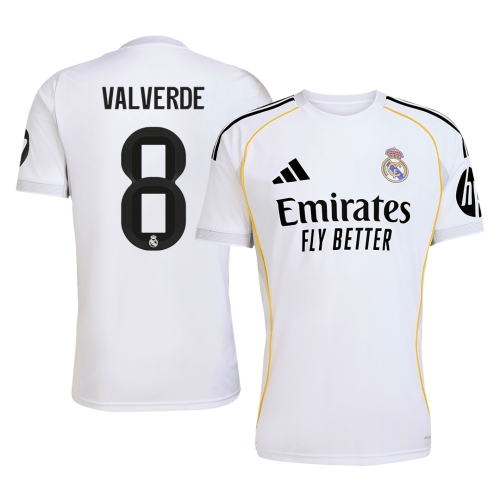 Real Madrid VALVERDE #8 Home Soccer Jersey 2025/26