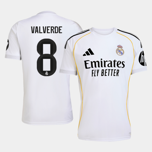 Real Madrid VALVERDE #8 Home Soccer Jersey 2025/26