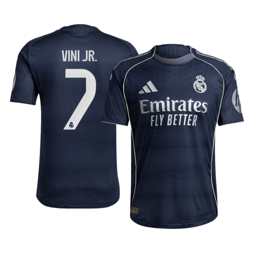 Real Madrid VINI JR. #7 Away Soccer Jersey Authentic 2025/26