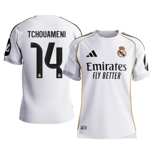 TCHOUAMENI #14 Authentic Real Madrid Home Soccer Jersey 2025/26 White