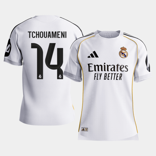 TCHOUAMENI #14 Authentic Real Madrid Home Soccer Jersey 2025/26 White